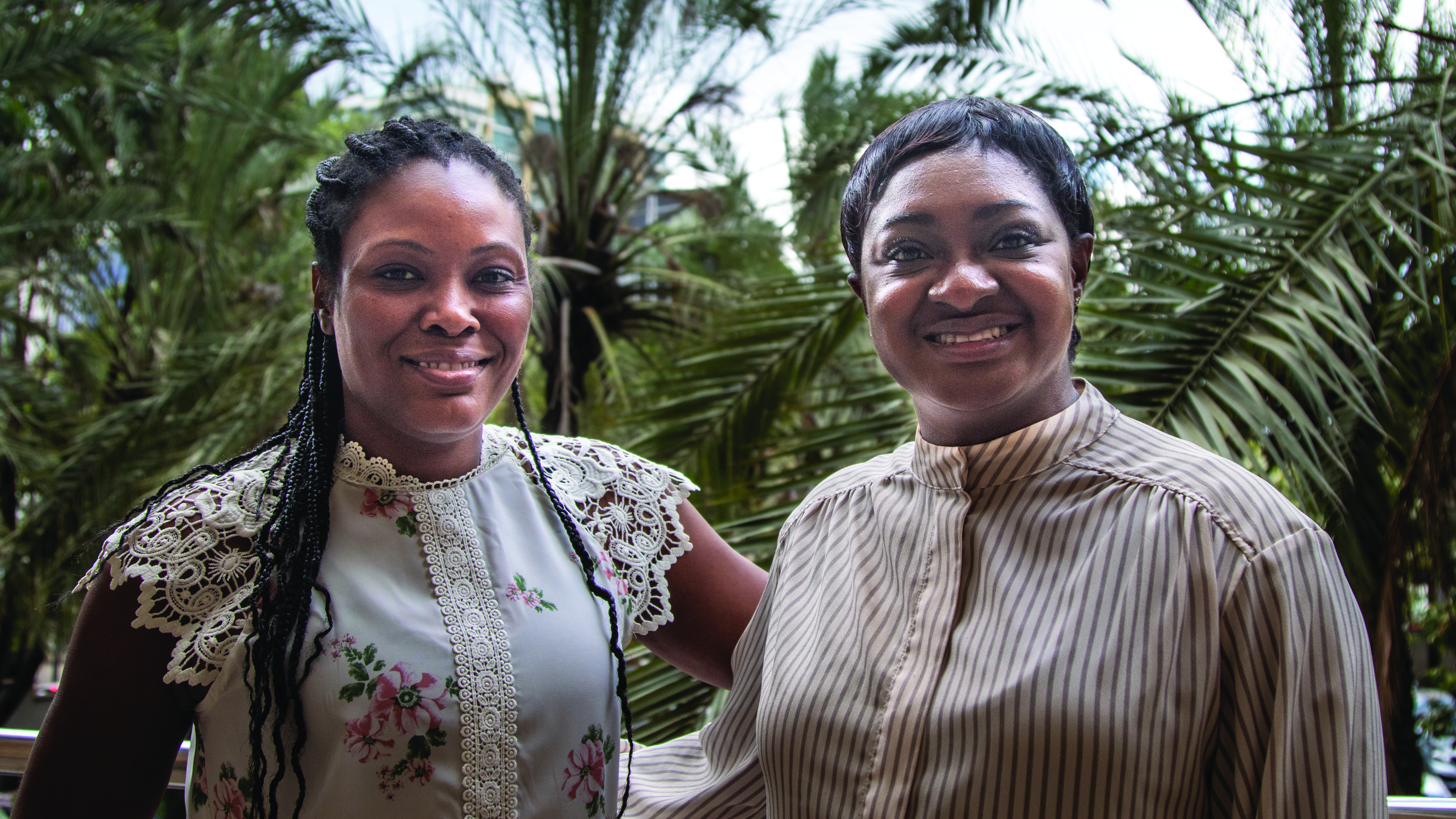 MAJ Teisha B. Barnes (left), civil affairs officer with Civil Military Operations (G39, CMO), U.S. Army Southern European Task Force, Africa (SETAF-AF), and CPT Linda Atiase (right), operational law attorney, Office of the Staff Judge Advocate, SETAF-AF, pose for a photo at the final planning event for Justified Accord 24 in Nairobi, Kenya. Led by SETAF-AF and hosted in Kenya, Djibouti, and Rwanda, this year’s exercise incorporated personnel 7 and units from twenty-three nations and five observer countries. This multinational exercise increases multinational interoperability in support of humanitarian assistance, disaster response, and crisis response. (Credit: MAJ Joe Legros)